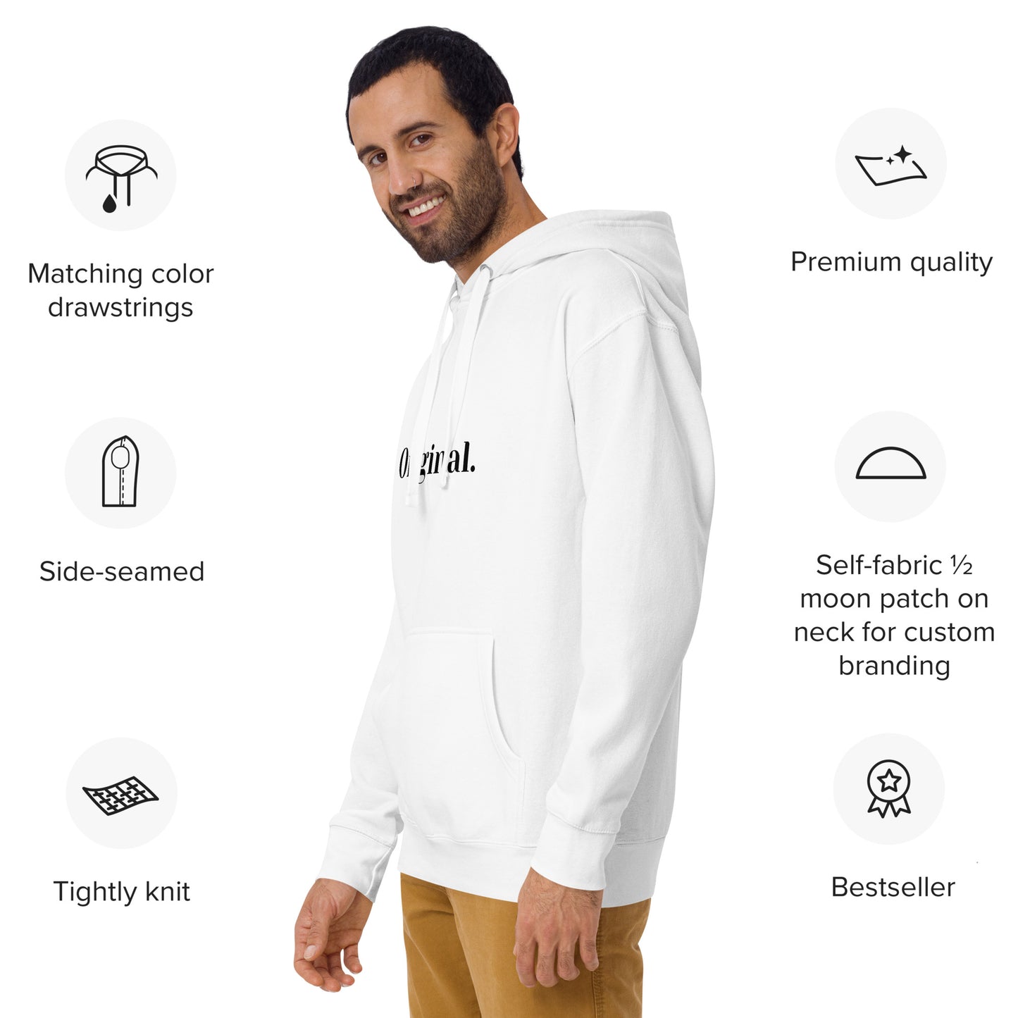 Unisex Hoodie-Original. Men (Black Font) Conversation Pieces