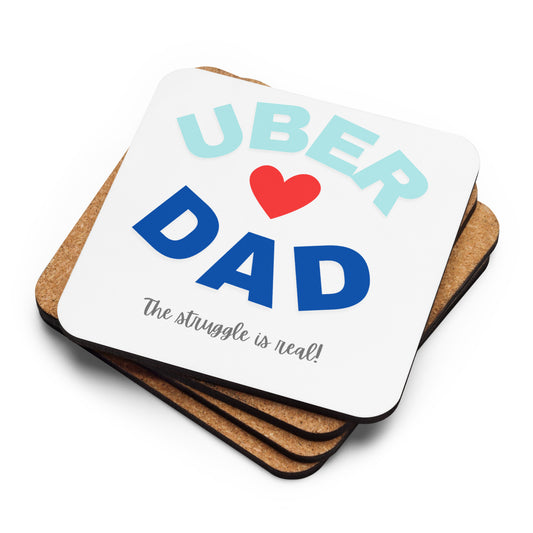 Cork-back coaster-UBER DAD