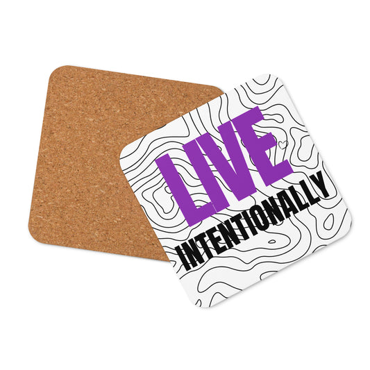 Cork-back coaster-LIVE INTENTIONALLY